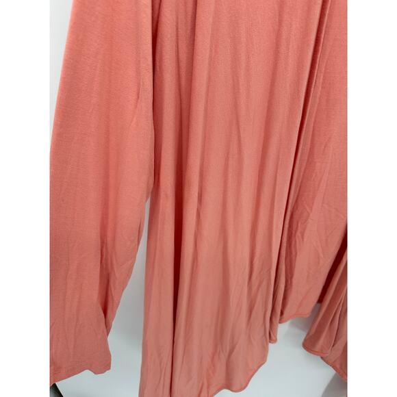 J. Jill Womens Peach Pink Open Front Long Cardigan Size S Asymmetrical Stretch - Picture 4 of 10